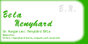 bela menyhard business card